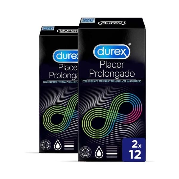 Durex Extended Pleasure Condoms, 2 x Pack of 12 Condom, 24 Condoms (Packaging May Vary)