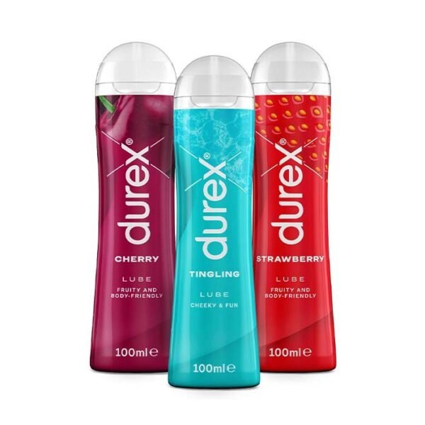 Durex - Lubricant - Cherry - Tingling - Strawberry (100ml), (Pack of 3)
