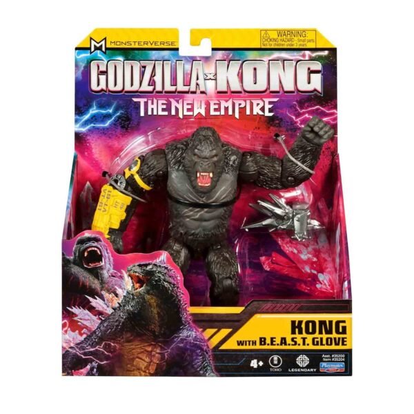 MonsterVerse Godzilla x Kong: The New Empire, 6-Inch Kong Action Figure Toy, Iconic Collectable Movie Character, Includes B.E.A.S.T Glove Feature, Toy Suitable for Ages 4 Years+ - Image 2