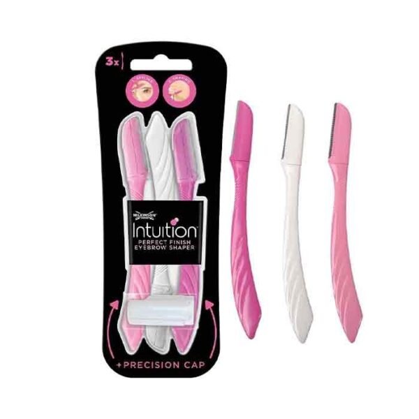 WILKINSON SWORD - Intuition Eyebrow Shaper for Women | Facial Hair Remover and Trimmer | Exfoliating Dermaplaning Tool | Pack of 3 Disposable Razors